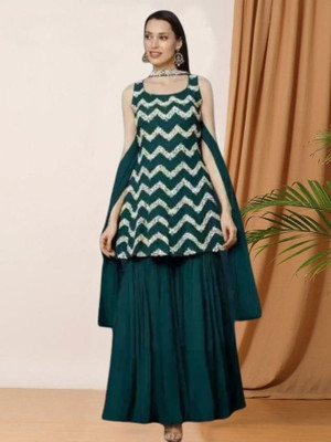 Camerfly Women Kurti Sharara Dupatta Set