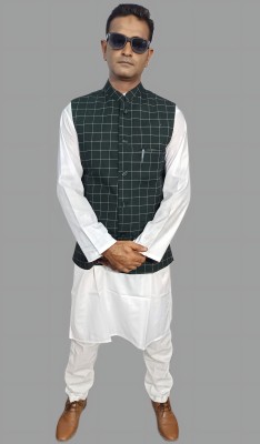 GRT Men Kurta Pyjama Ethnic Jacket Set