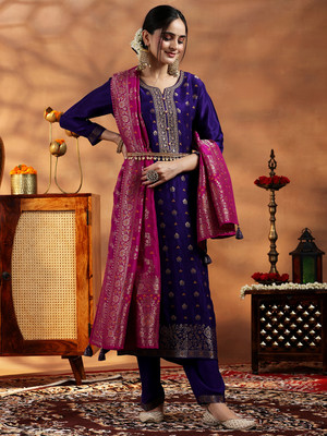 LIBAS Women Kurta Palazzo Dupatta Set