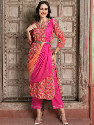 HERE&NOW Women Kurta Pant Dupatta Set