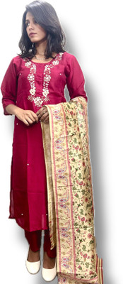 Darlingcreation Women Kurti Pant Dupatta Set