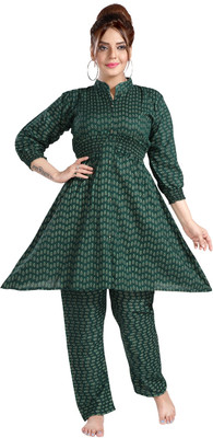 Fabme Women Ethnic Top Pant Set