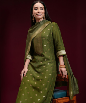 Vishudh Women Kurta Palazzo Attached Dupatta Set