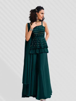 LH ENTERPRISE Women Ethnic Top Palazzo Dupatta Set