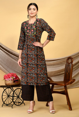 KARMORA Floral Print Kurta, Trouser/Pant & Dupatta Set