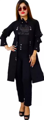 PERFECTPIVOT Women Crop Top Pant Ethnic Jacket Set