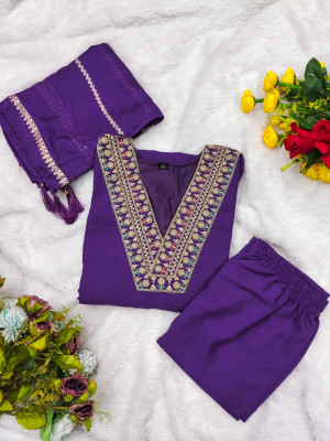 shreekhodiyar fab Embroidered Kurta, Trouser/Pant & Dupatta Set