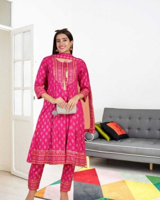 QUEENSFAB Women Kurta Pant Dupatta Set