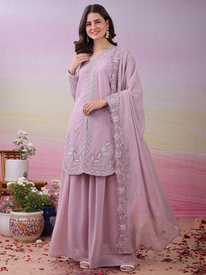 LooksLink Women Ethnic Top Sharara Dupatta Set