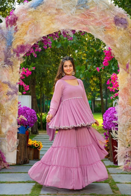 SHREE SIDHIVINAYK Flared/A-line Gown(Pink)