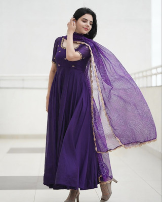 Tasrika Embroidered Anarkali Kurta, Bottom & Dupatta Set