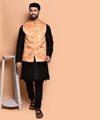 PRINTCULTR Men Kurta Pyjama Ethnic Jacket Set
