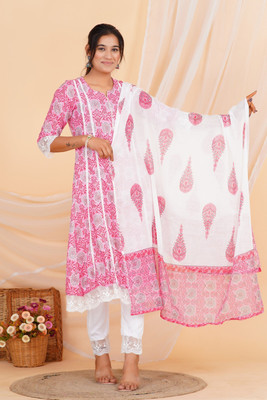 Jaipur fashion factory Printed Kurta, Trouser/Pant & Dupatta Set