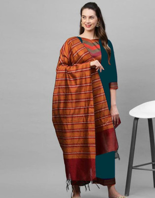 Thezaara Solid Kurta, Palazzo & Dupatta Set