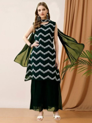 Camerfly Women Kurti Sharara Dupatta Set