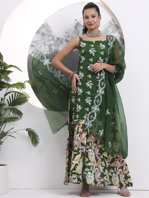 Yufta Women Kurta Palazzo Dupatta Set