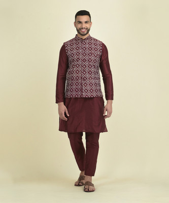 DEYANN Men Kurta Pant Ethnic Jacket Set