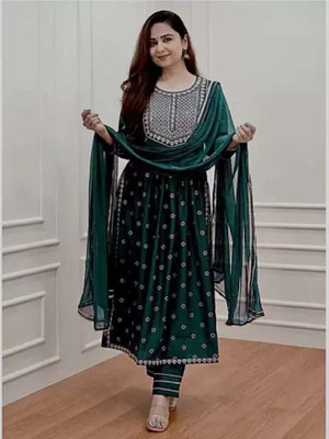 Shifa Creation Embellished Kurta, Trouser/Pant & Dupatta Set