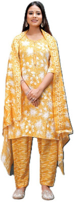 PickCell Women Kurti Palazzo Dupatta Set