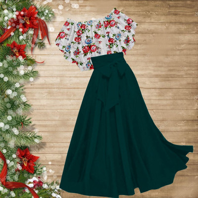 DHYEY CREATION Women Ethnic Top Skirt Set