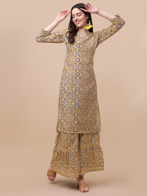 PIRUZA Women Kurti Sharara Set