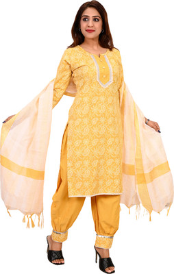 ZM CREATION Women Kurti Salwar Dupatta Set