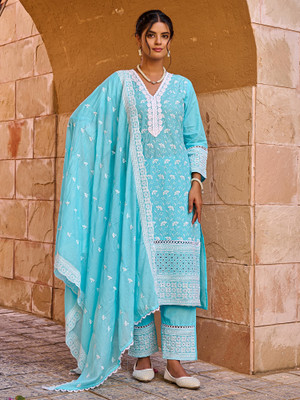 Indo Era Women Kurta Pant Dupatta Set