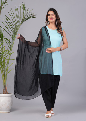 R.K.ENTERPRISES Solid Kurta, Patiala & Dupatta Set