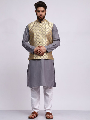 MAG Men Kurta Pyjama Ethnic Jacket Set