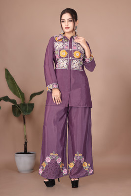 Jash Creation Women Ethnic Top Palazzo Set