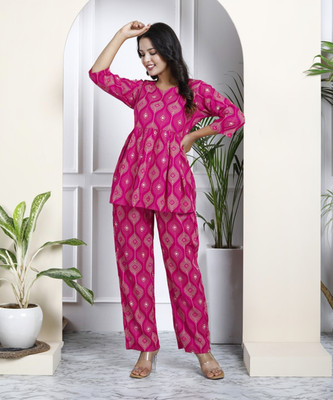 veshviti Women Ethnic Top Pant Set