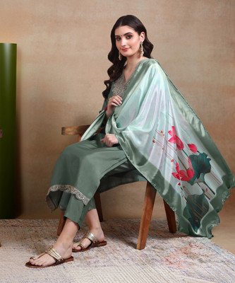 New Ethnic 4 You Women Kurta Pant Dupatta Set