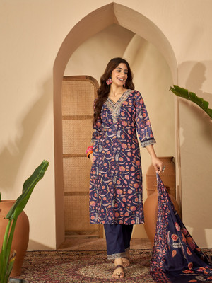Sangria Women Kurta Pant Attached Dupatta Set