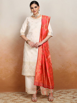 Vishudh Women Kurta Palazzo Attached Dupatta Set