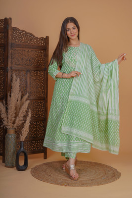 Meera Fab Women Kurta Palazzo Dupatta Set