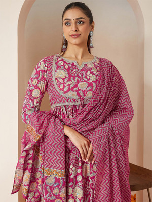 Janasya Women Kurti Pant Dupatta Set