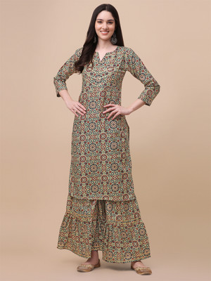 PIRUZA Women Kurti Sharara Set