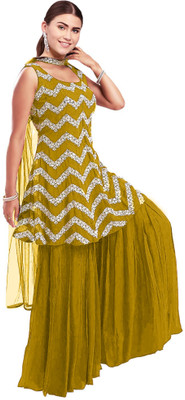 parrot creation Women Kurta Sharara Dupatta Set