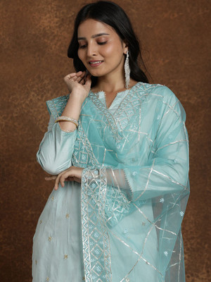 AVANSHEE Women Kurta Palazzo Dupatta Set