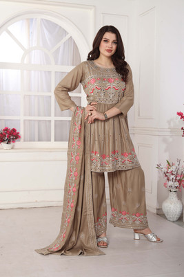 N P FASHION Women Ethnic Top Sharara Set