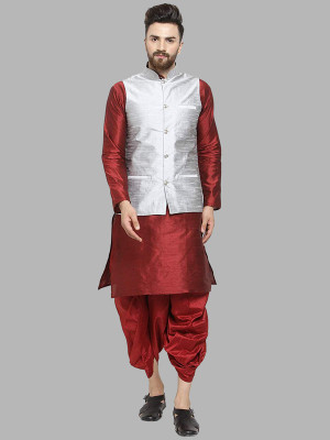Royal Kurta Men Kurta Dhoti Ethnic Jacket Set
