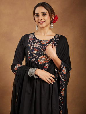 Janasya Women Kurti Palazzo Dupatta Set