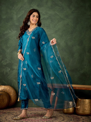 VredeVogel Embroidered Kurta, Trouser/Pant & Dupatta Set