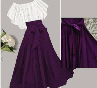 DHYEY CREATION Women Ethnic Top Skirt Set