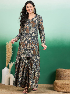 Sangria Women Kurta Sharara Set