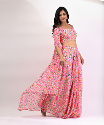 Gulabii Gouri Women Ethnic Top Skirt Ethnic Jacket Set