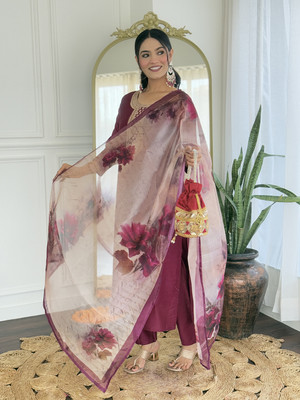 RN Fashion Embroidered Kurta, Trouser/Pant & Dupatta Set