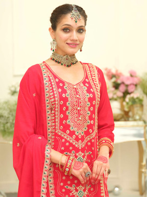 Indo Era Women Kurta Palazzo Dupatta Set