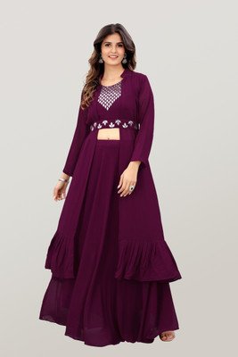 Happy Design Women Crop Top Skirt Ethnic Jacket Set