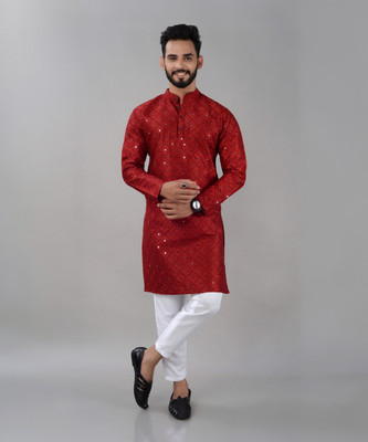 VILLAIN Men Kurta Pyjama Set